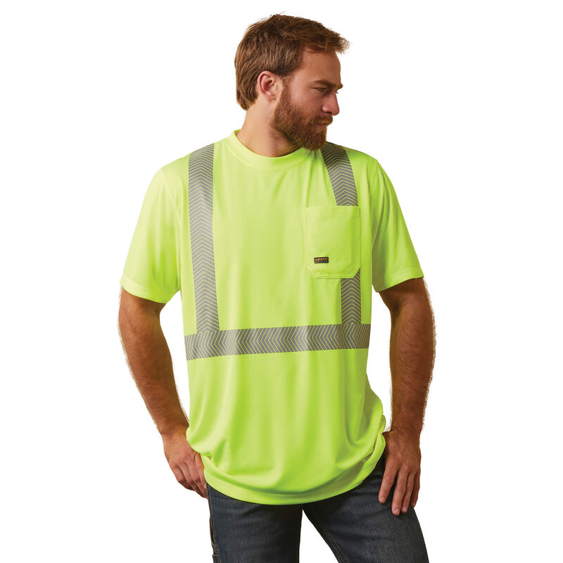 Camisetas Ariat Rebar Hi-Vis Ansi Verde Hombre - Chile 295-DAPUSG